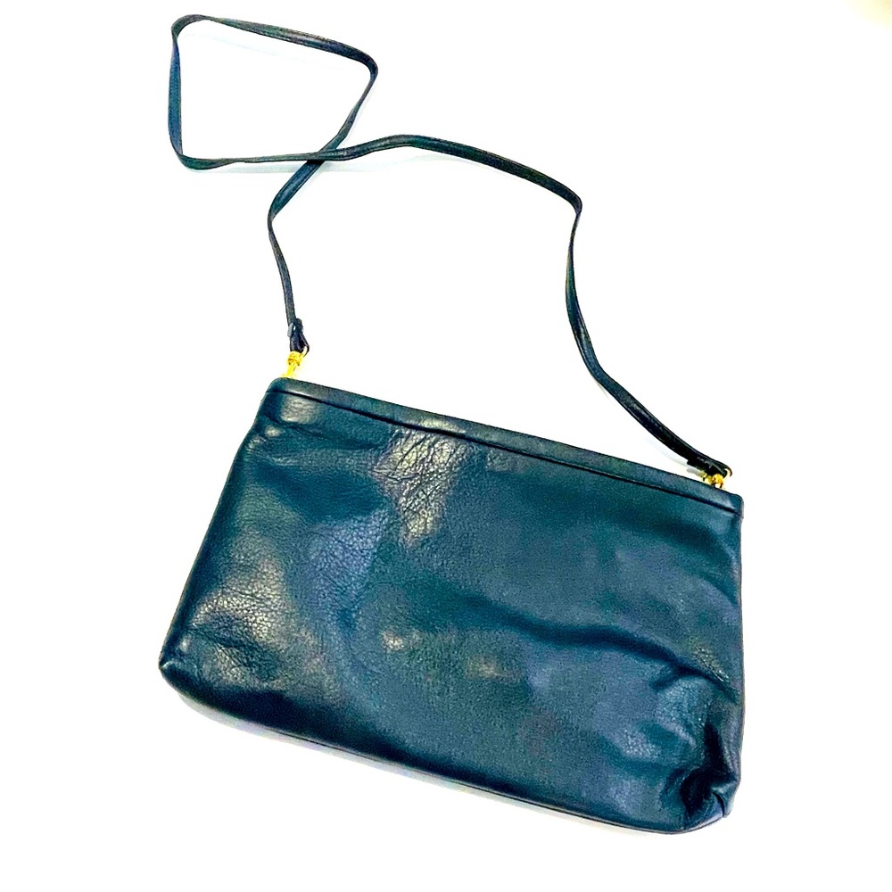 Nordstrom Navy Leather Crossbody & Clutch Bag